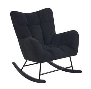 Stylowy i Wygodny Fotel bujany TEDDY czarny boucle