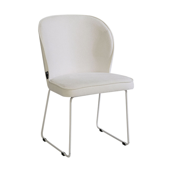 Eleganckie krzesło NANDO Ski White na białym stelażu