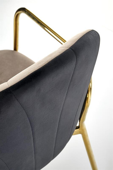 Krzesło K500 w kolorze beżowo-czarnym velvet 