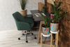 Fotel kubełkowy do biurka  FABIO zielony/chrom