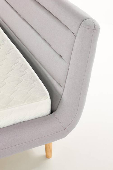 Eleganckie łóżko do sypialni ELANDA 160 cm w kolorze jasnego szarego