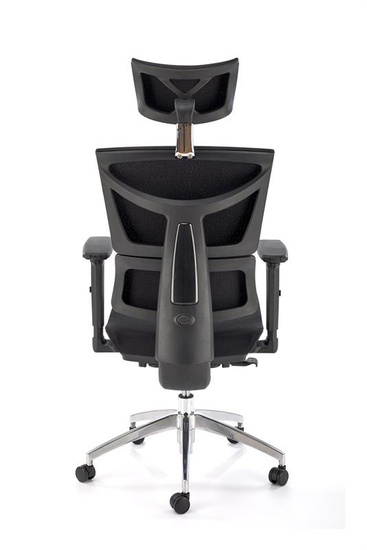 Ergonomiczny fotel gabinetowy MARCUS w kolorze czarnym z aluminiową podstawą