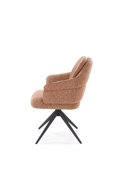 Krzesło obrotowe w tkaninie boucle K570 w cynamonowym kolorze
