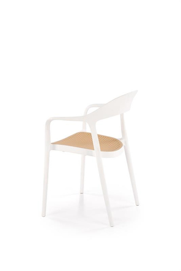 Krzesło K530 w kolorze białym z naturalnym wykończeniem