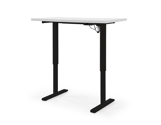 Biurko z regulacją wysokości B54 w kolorze białym na czarnym stelażu 120 cm