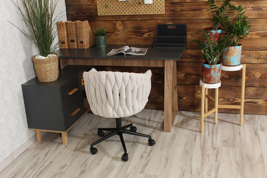 Designerski fotel obrotowy ROSA beżowy