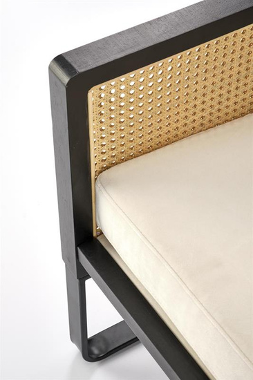 Stylowy fotel wypoczynkowy ILARIO w kolorze czarny/naturalny/jasny beż