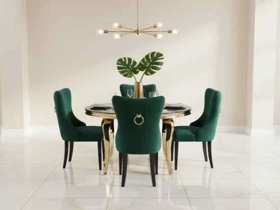 Gładkie krzesło tapicerowane GOLDI proste nogi