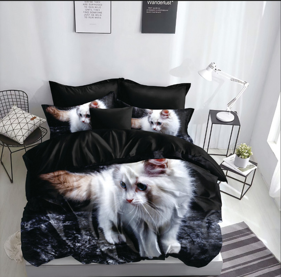 Pościel w koty 140 x 200 2cz Mikrofibra 3D Andreas 1491