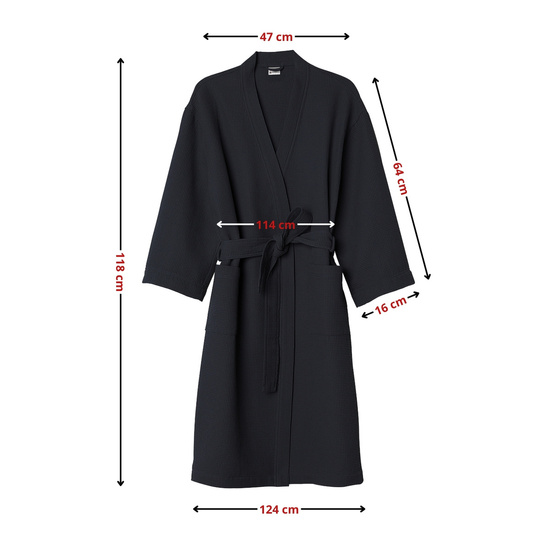 Szlafrok Gofer Bawełna Unisex Vizzy M 04 Czarny