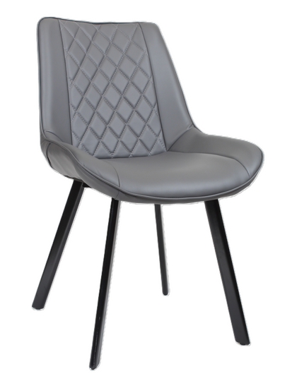 Tapicerowane krzesło do jadalni DORA | szara ekoskóra