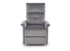 Fotel wypoczynkowy z funkcją elektrycznego rozkładania i gniazdem USB SEMIR 2 w popielatej tkaninie BLUVEL 14