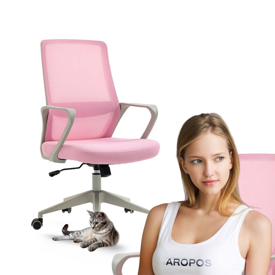 Fotel młodzieżowy do biurka ALBERTO różowy