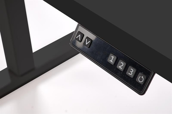 Biurko z regulacją wysokości B54 w czarnym kolorze na czarnym stelażu 120 cm