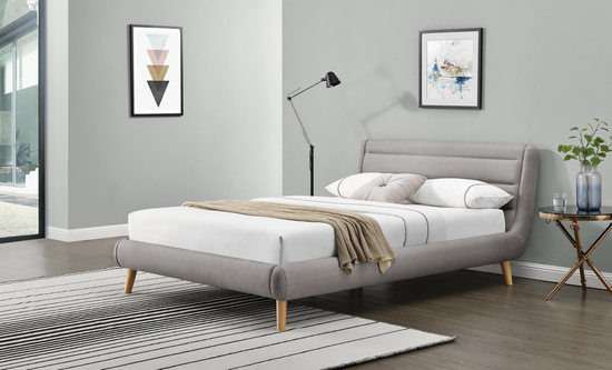 Eleganckie łóżko do sypialni ELANDA 160 cm w kolorze jasnego szarego
