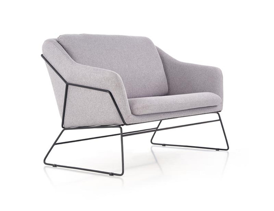 Podwójny fotel wypoczynkowy SOFT 2 XL w kolorze jasny popiel na czarnym stelażu