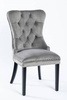 Krzesło na sprężynach pikowane z kołatką i ćwiekami HUGO szare