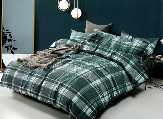 Pościel w kratkę 160 x 200 3cz Satyna Bawełniana nr A1660