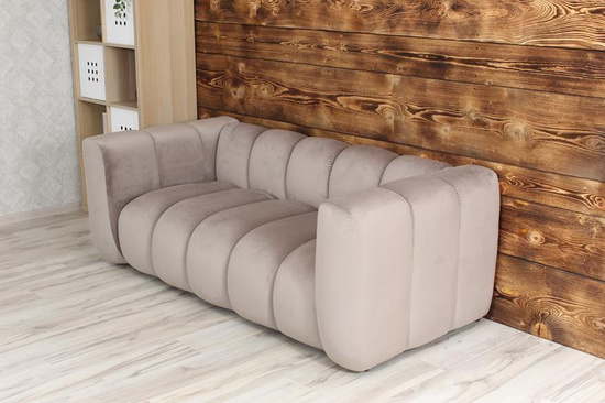 Sofa dwuosobowa na recepcję nowoczesna SOMA 2 tapicerowana jasny szary welur