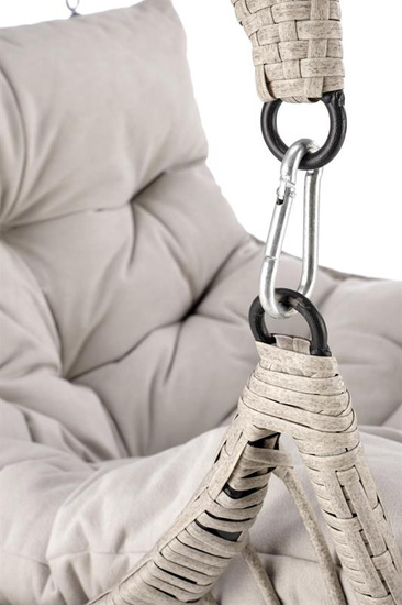 Nowoczesny fotel ogrodowy RASMUS w kolorze jasny popiel z leżanką