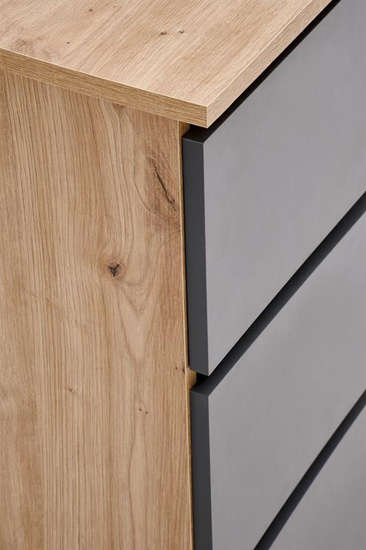 Biurko CINO w połączeniu dębu artisan i grafitu z szufladami
