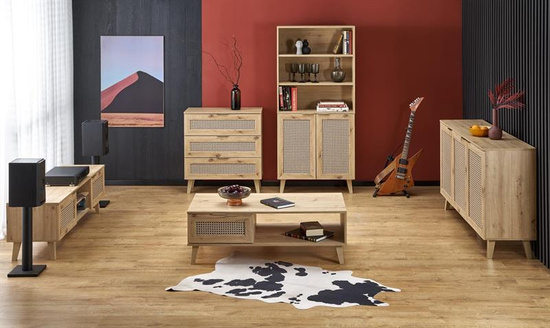 Stolik RTV BORNEO RTV-1 dąb artisan/czarny