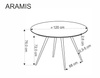 Stół ARAMIS z blatem z lastryko i białymi nogami 