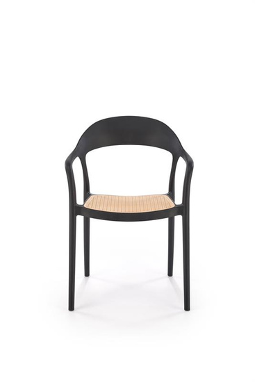 Krzesło K530 w kolorze czarnym z naturalnym wykończeniem