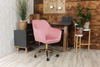 Fotel kubełkowy do biurka FABIO różowy/złoty
