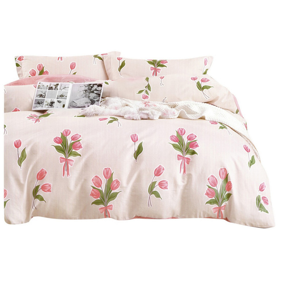 Pościel w tulipany 160 x 200 3cz Satyna Bawełniana nr A1715