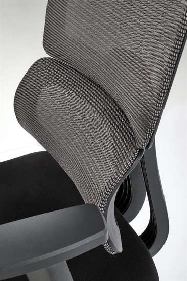 Ergonomiczny fotel gabinetowy PABLO w kolorze popielato-czarnym z mechanizmem TILT