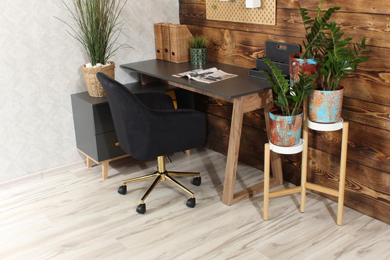 Fotel kubełkowy do biurka FABIO czarny/złoty