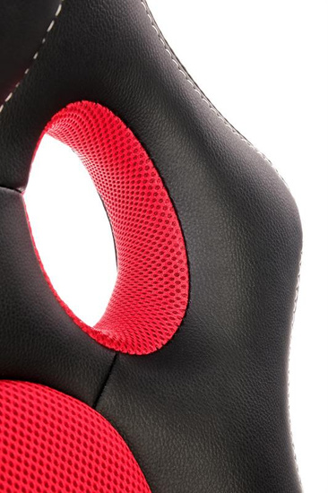 Fotel gabinetowy BERKEL w kolorze czarno-czerwonym – wygoda i dynamiczny styl do biura