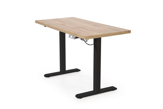 Biurko z podnoszonym blatem B54 w kolorze dąb artisan na czarnym stelażu 120 cm