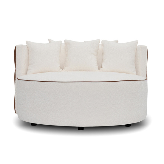 Nowoczesna okrągła sofa dwuosobowa LORIS z ergonomicznym oparciem