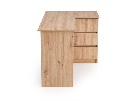 Biurko narożne BEGA w kolorze dąb artisan z szufladami
