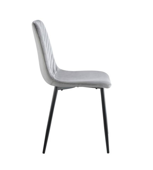 Stylowe krzesło welurowe ESLA szare z czarnymi nogami