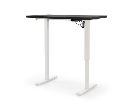 Biurko z regulacją wysokości B54 w czarnym kolorze na białym stelażu 120 cm