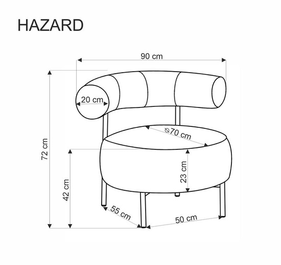 Elegancki fotel wypoczynkowy HAZARD w kolorze beżowym