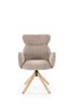 Krzesło z funkcją obracania K585 w odcieniu ciemnego beżu i dębu naturalnego 