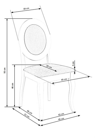 Stylowe krzesło BAROCK w kolorze biały / popielaty z tapicerowanym siedziskiem