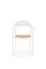 Krzesło K530 w kolorze białym z naturalnym wykończeniem