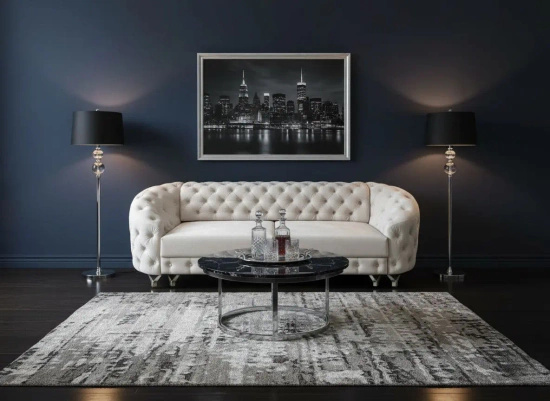 Pikowana kanapa LUCILLE 3-osobowa z funkcją spania i pojemnikiem na pościel