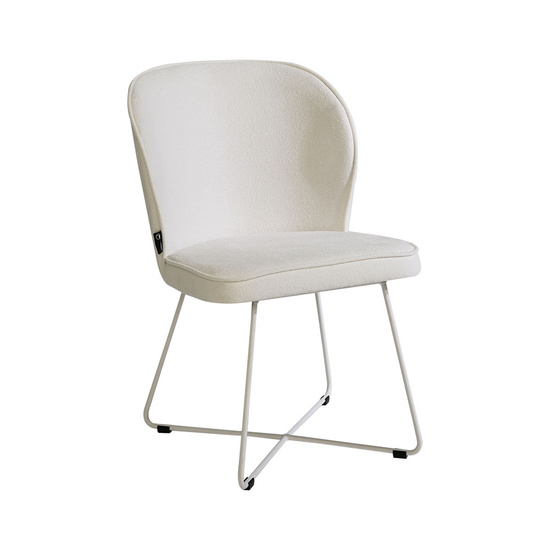 Eleganckie krzesło NANDO Cross White na białym stelażu