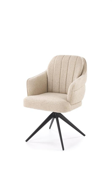Krzesło obrotowe w tkaninie boucle K570 beżowe