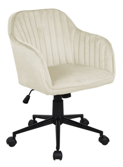 Designerski fotel z weluru EDGAR beżowy