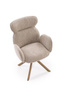 Krzesło z funkcją obracania K585 w kolorze ciemnego beżu i jasnego orzecha