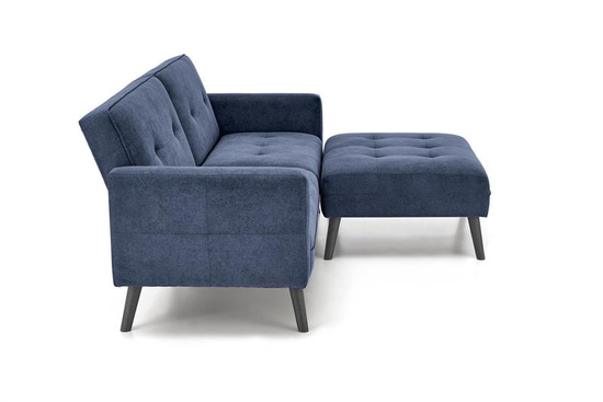 Sofa rozkładana z funkcją narożnika CORNELIUS w kolorze niebieskim