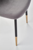 Krzesło K379 w kolorze popielatym ze złotą podstawą 