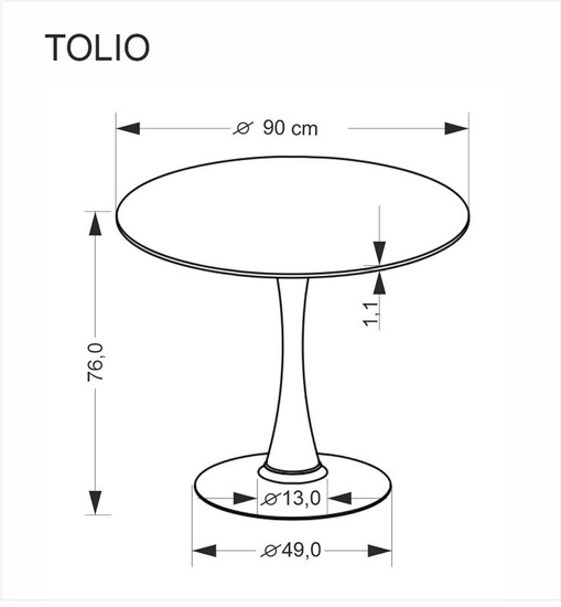 Stół okrągły TOLIO trawertyn / kaszmir o średnicy 90 cm